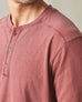 Men's Broken-In Premium Slub Long Sleeve Henley - Washed Redwood